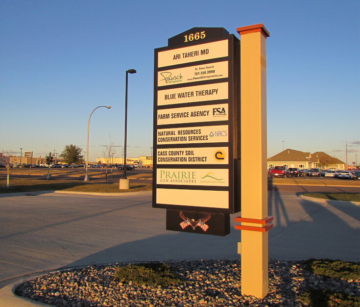 Capital Square Plaza Tenant Post and Panel Sign Fargo ND