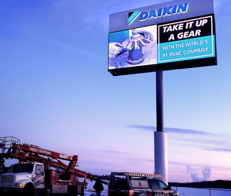Dakin Applied Americas Fairbault MN Pylon Sign with Daktronics Digital Display