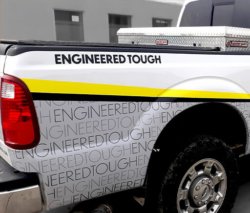 Degelman fleet vehicle wrap Closeup