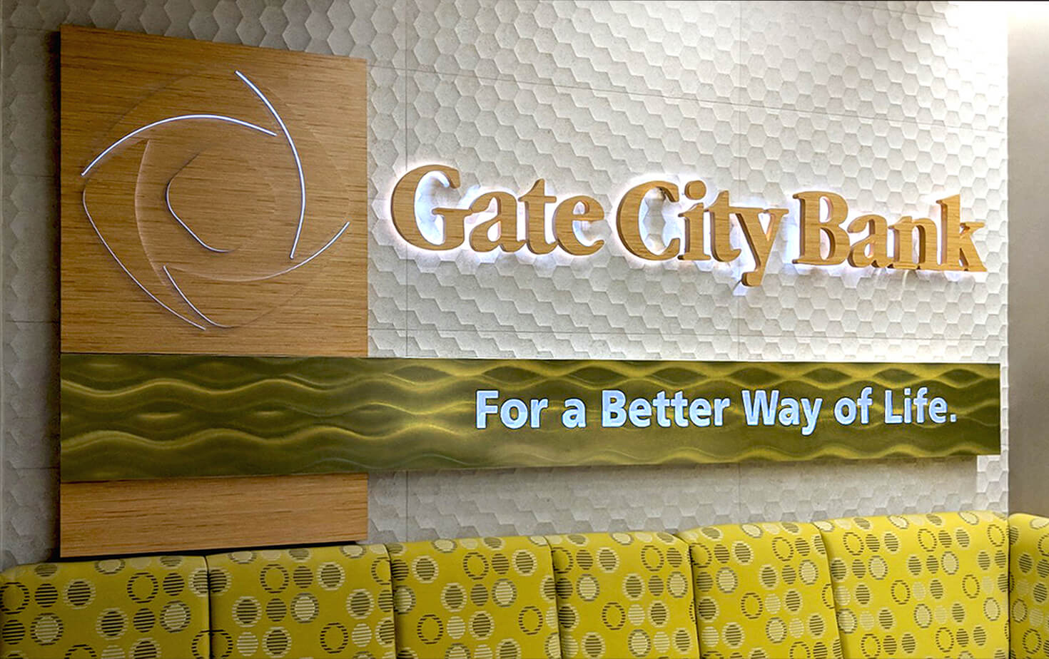 Gold Wall Lettering Custom Indoor Signages