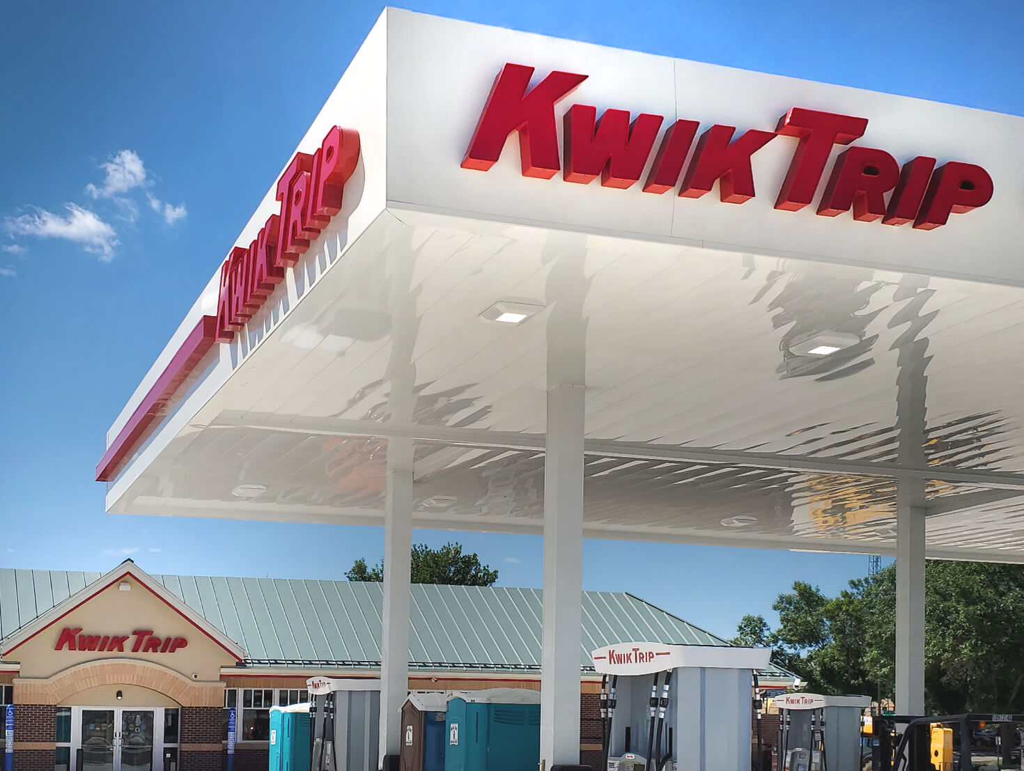 Kwik Trip Willmar MN Gas Canopy Channel Letters and building channel letters