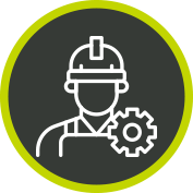 Service Icon Man wearing hardhat