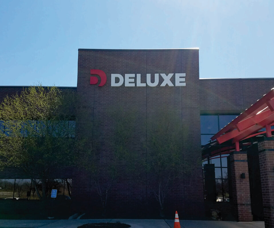 Deluxe Channel letters on Building red logo