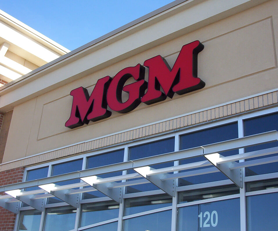MGM Lino Lakes MN Red Channel Letters on front of building