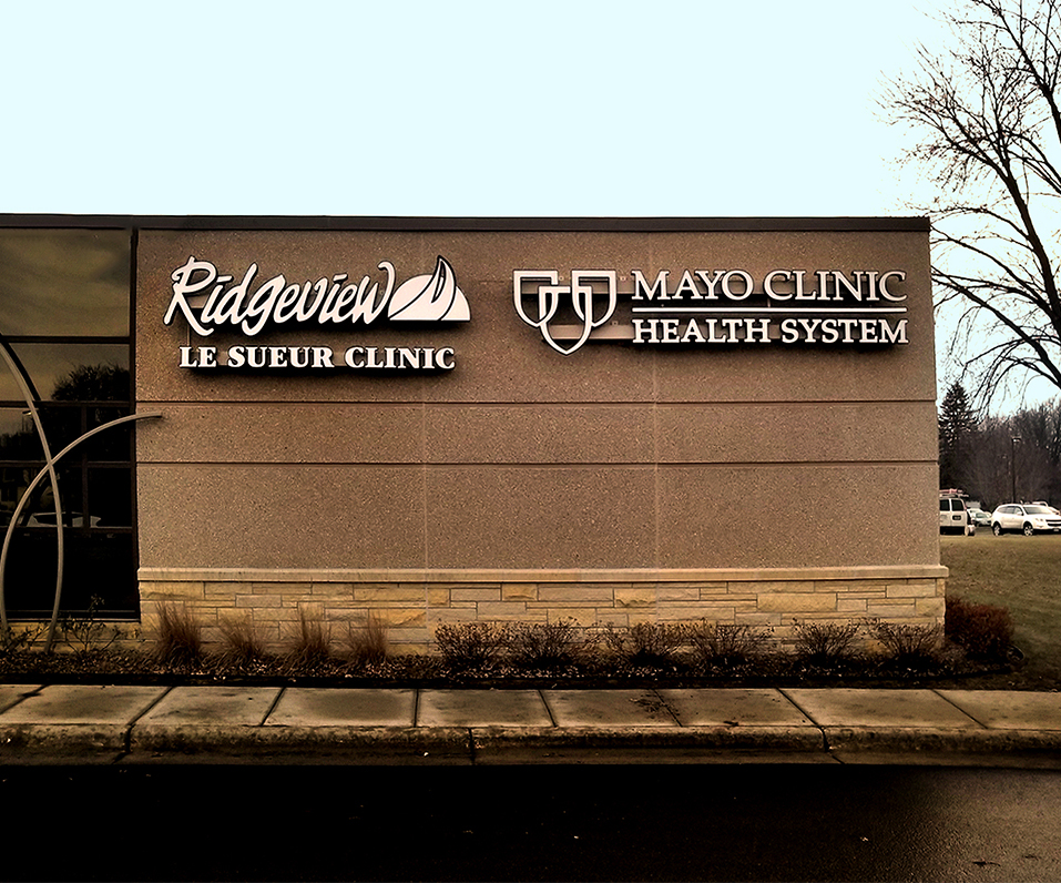 Ridgeview Le Sueur Clinic Mayo Clinic Health System Channel Letters on Building