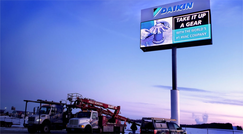 Dakin Applied Americas Fairbault MN Pylon Sign with Daktronics Digital Display